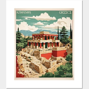 Knossos Greece Tourism Vintage Travel Poster Posters and Art